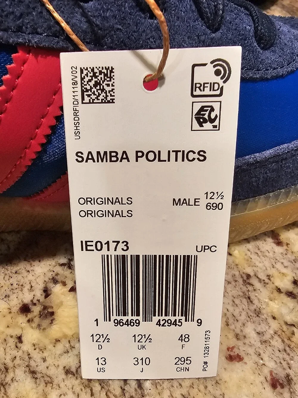 Adidas Navy Blue Sambas Politics Leopard Accent Sneakers
